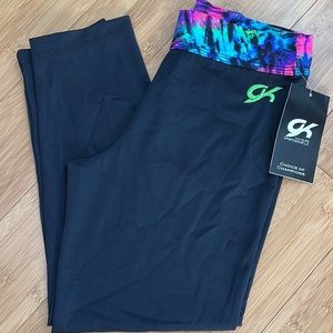 NWT GK Elite Capri Gymnastics Athletic Warm up Leggings Size AL New Adult Large
